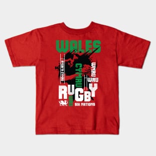 Wales Rugby Dragon 6 Nations Welsh Rugby CYMRU Kids T-Shirt